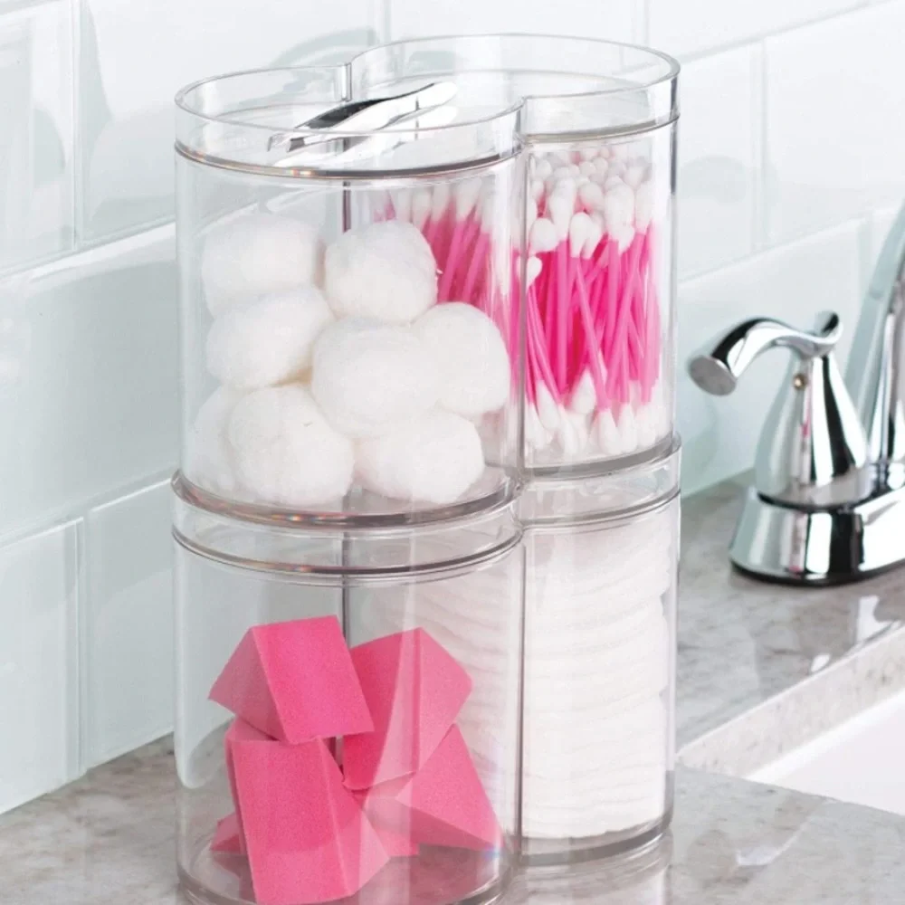 BRAND NEW Plastic Stackable Makeup and Cosmetic Storage Canister Container